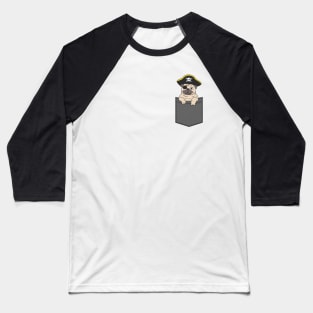 Pirate Pug Pocket Baseball T-Shirt